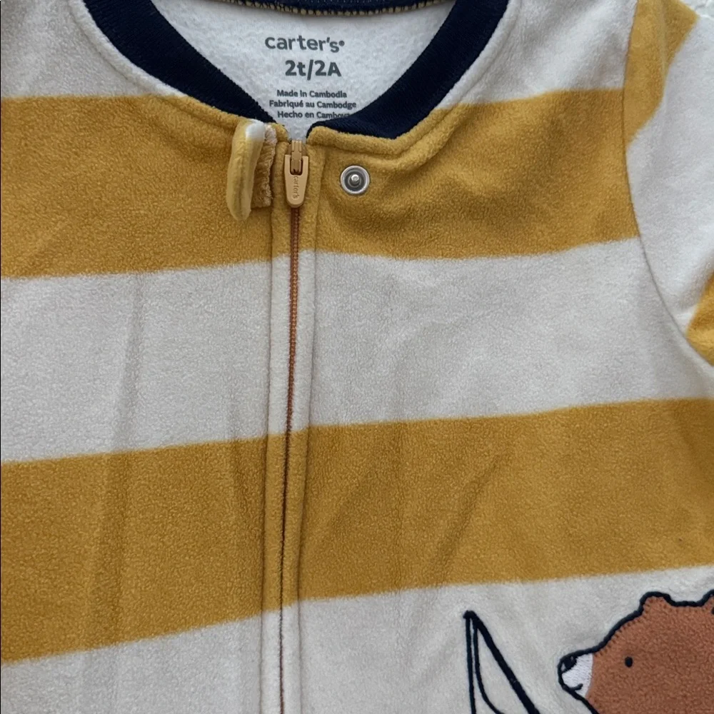 Carter’s Toddler Boy Fleece One Piece Pajamas 2T Bear Design